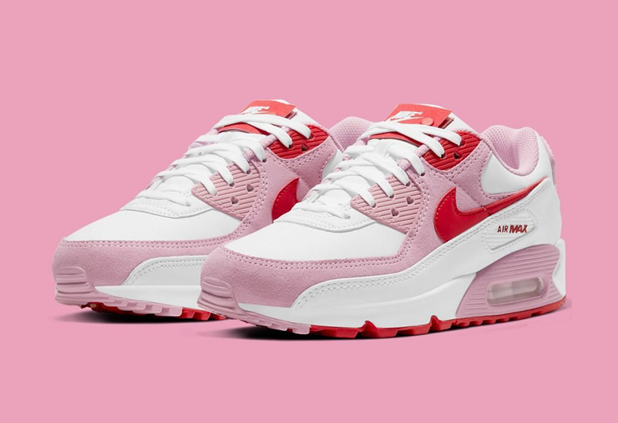 2021 Women Nike Air Max 90 White Pink Red Shoes